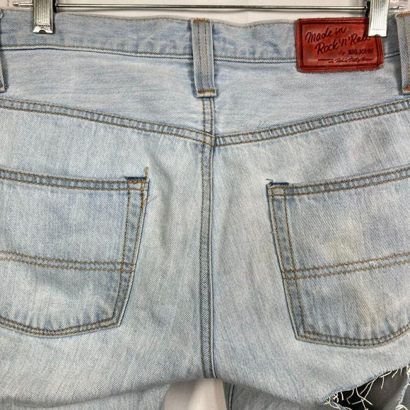Big John x Rockin Jelly Bean Jeans Womens Sz 30 Japan Blue Cotton Ripped‎ - Picture 4 of 14
